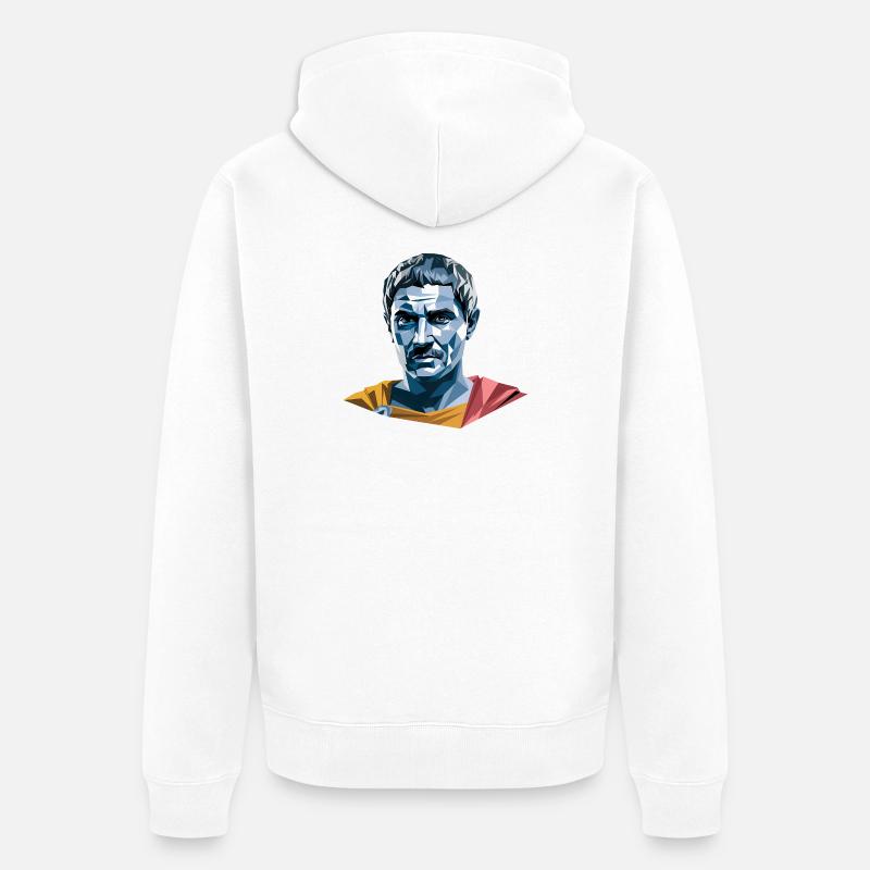 Caesar - Logo de l’histoire cool - Veste à capuche bio Premium Unisexe - blanc