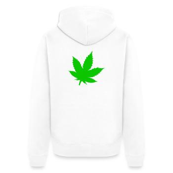Silhouette de feuille verte - Veste à capuche bio Premium Unisexe - blanc - Dos - Thijin (182cm)