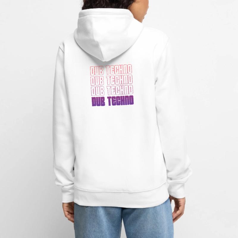 Dub Techno Neon Gradient Grid Unisex Premium Bio Zip Hoodie