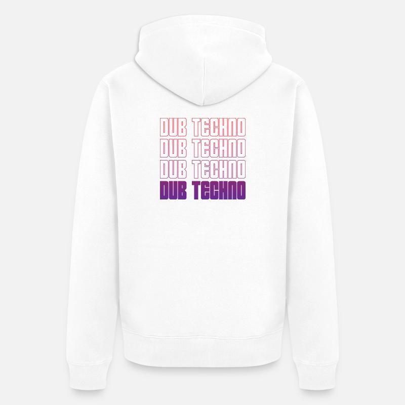 Dub Techno Neon Dégradé Grille - Veste à capuche bio Premium Unisexe - blanc