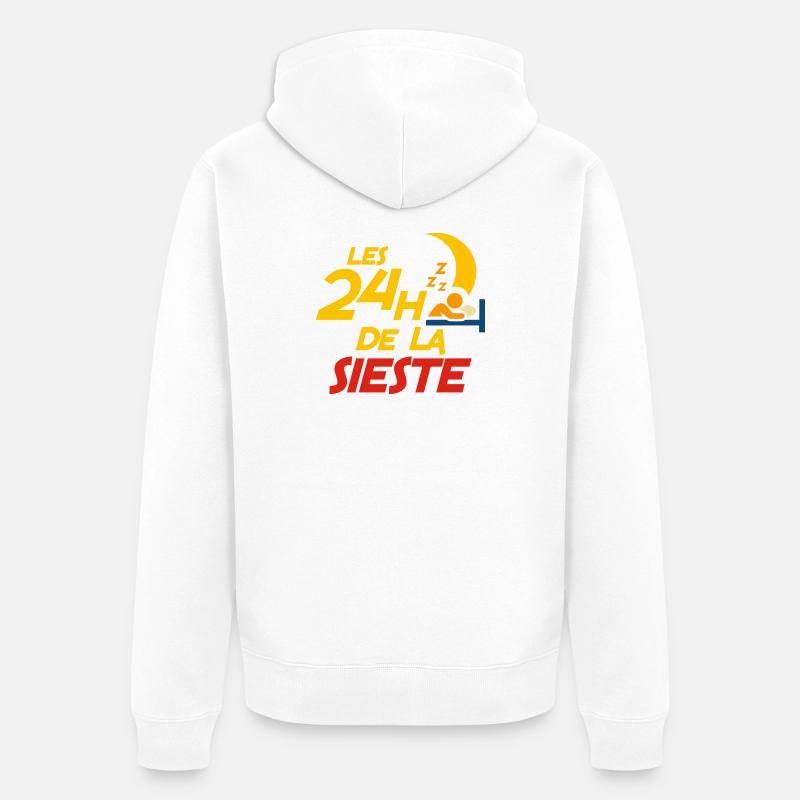 Les 24 heures de la sieste - Veste à capuche bio Premium Unisexe - blanc