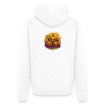 Citrouille Gang Halloween Imprimer - Veste à capuche bio Premium Unisexe - blanc - Dos - Thijin (182cm)