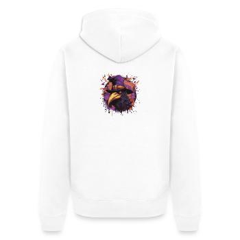 Corbeau Bande Dessinée Halloween - Veste à capuche bio Premium Unisexe - blanc - Dos - Thijin (182cm)