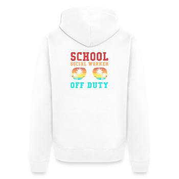 Travailleur social Pédagogue social Travailleur social - Veste à capuche bio Premium Unisexe - blanc - Dos - Thijin (182cm)