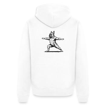 Drôle de cadeau bouledogue français - Veste à capuche bio Premium Unisexe - blanc - Dos - Thijin (182cm)