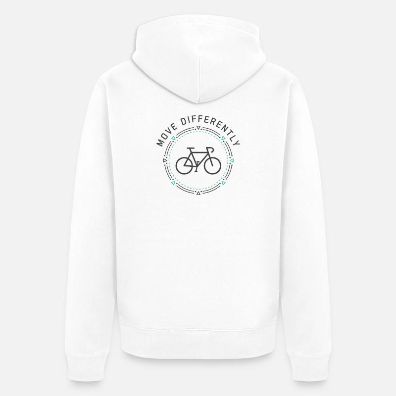 Bougez différemment - Veste à capuche bio Premium Unisexe - blanc