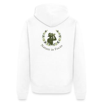 Nature in Focus - Unisex Premium Bio Zip Hoodie - Weiß - Hinten - Thijin (182cm)