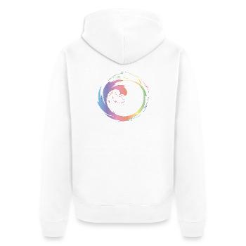 Roue chromatique créative comme cadre de design dynamique - Veste à capuche bio Premium Unisexe - blanc - Dos - Thijin (182cm)