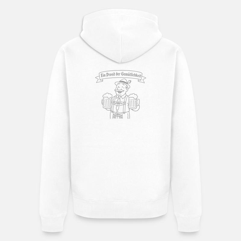 Herr Bier - Ein Prosit der Gemütlichkeit - Veste à capuche bio Premium Unisexe - blanc