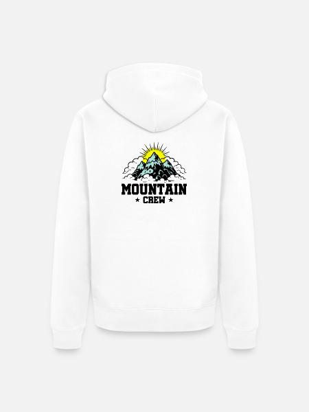 Mountain Crew Mountains - Unisex Premium Organic Zip Hoodie - white