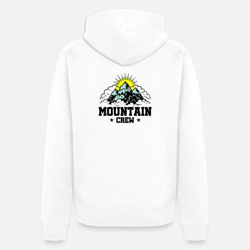 Mountain Crew Berge - Unisex Premium Bio Zip Hoodie - Weiß