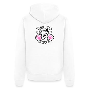 Paw Paw Purray Cat | Motif drôle de patte - Veste à capuche bio Premium Unisexe - blanc - Dos - Thijin (182cm)