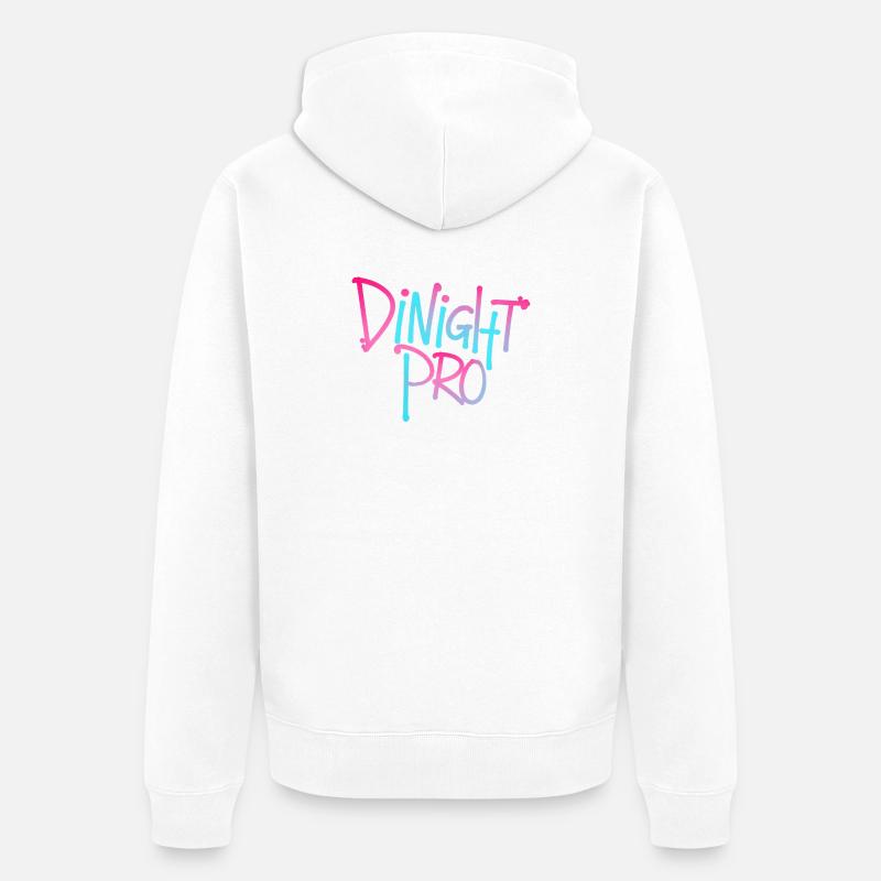 Dinight Pro Neon Gradient - Unisex Premium Bio Zip Hoodie - Weiß