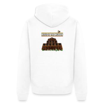 Musique Dub Reggae - Veste à capuche bio Premium Unisexe - blanc - Dos - Thijin (182cm)
