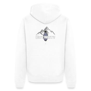 But Why? Pinguin Meme Motivation - Unisex Premium Bio Zip Hoodie - Weiß - Hinten - Thijin (182cm)