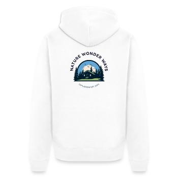 Nature Wonder Ways  - Unisex Premium Bio Zip Hoodie - Weiß - Hinten - Thijin (182cm)