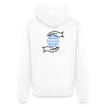 Globe Hands Out Global - Veste à capuche bio Premium Unisexe - blanc - Dos - Thijin (182cm)