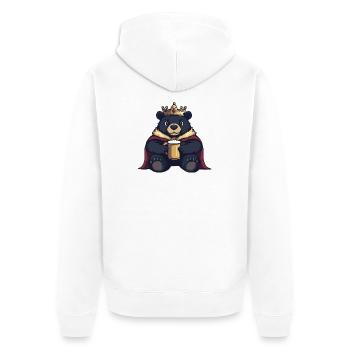 Bear Beer King - Unisex Premium Organic Zip Hoodie - white - Back - Thijin (182cm)