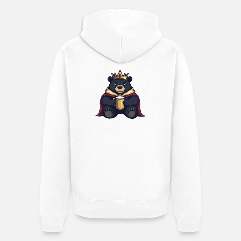 Roi de la Bière Ours - Veste à capuche bio Premium Unisexe - blanc