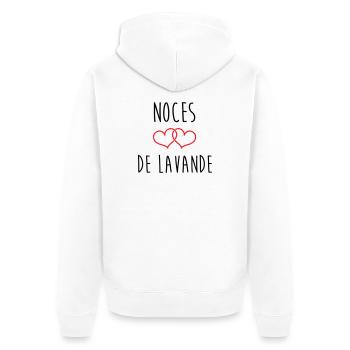 Lavender Wedding 46 Years - Unisex Premium Organic Zip Hoodie - white - Back - Thijin (182cm)