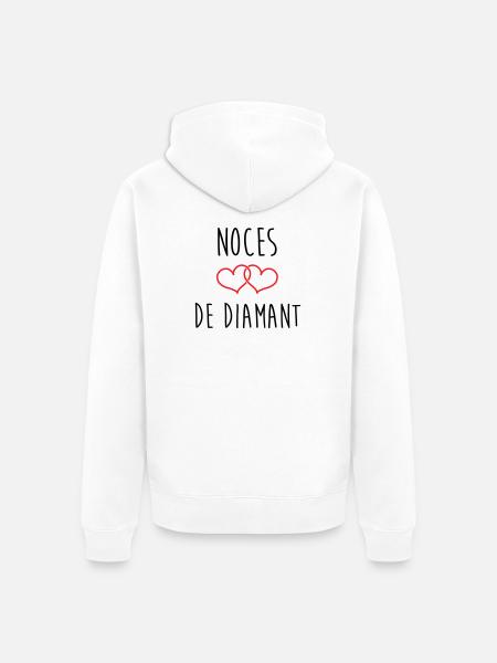 Wedding Anniversary - Diamond Wedding (60 years) - Unisex Premium Organic Zip Hoodie - white