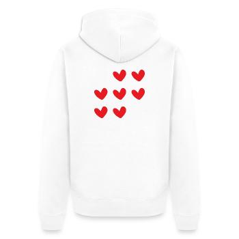 I Love You Hearts Typography Graphic - Unisex Premium Bio Zip Hoodie - Weiß - Hinten - Thijin (182cm)