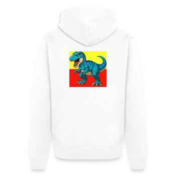 dinosaur - Unisex Premium Organic Zip Hoodie - white - Back - Thijin (182cm)