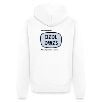 Fernsehunterhaltung meiner Jugend - Unisex Premium Bio Zip Hoodie - Weiß - Hinten - Thijin (182cm)