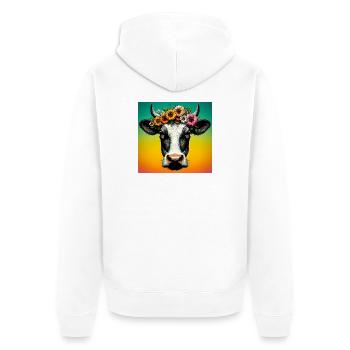 vache - Veste à capuche bio Premium Unisexe - blanc - Dos - Thijin (182cm)