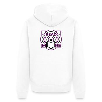 Read More Book Circles Emblem - Unisex Premium Organic Zip Hoodie - white - Back - Thijin (182cm)
