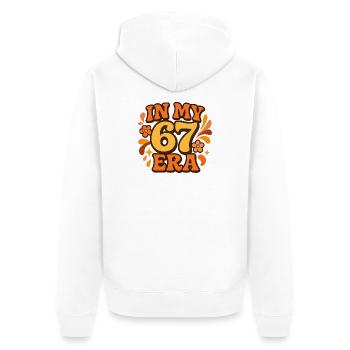 In My 67 Era Italian Brainrot Humor Geburtstag - Unisex Premium Bio Zip Hoodie - Weiß - Hinten - Thijin (182cm)