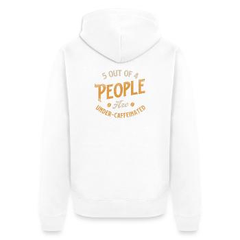 5 personnes sur 4 sous humour caféiné - Veste à capuche bio Premium Unisexe - blanc - Dos - Thijin (182cm)