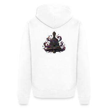 Totenkopf Glocke Neon - Unisex Premium Bio Zip Hoodie - Weiß - Hinten - Thijin (182cm)