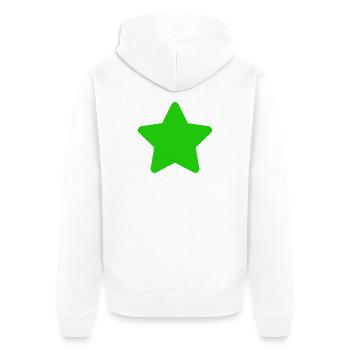 Grüner Stern Clipart - Unisex Premium Bio Zip Hoodie - Weiß - Hinten - Thijin (182cm)