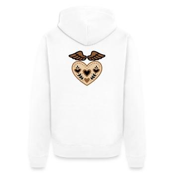 Tatouage d'ange gardien avec ailes en forme de cœur - Veste à capuche bio Premium Unisexe - blanc - Dos - Thijin (182cm)