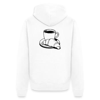 coffee croissant - Unisex Premium Organic Zip Hoodie - white - Back - Thijin (182cm)