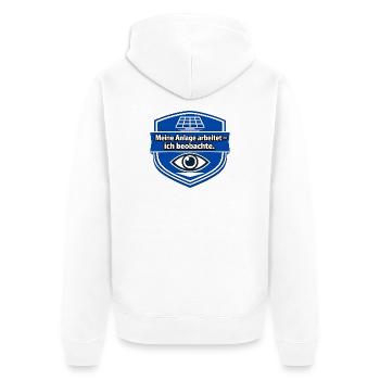 Énergie solaire, énergies renouvelables - Veste à capuche bio Premium Unisexe - blanc - Dos - Thijin (182cm)