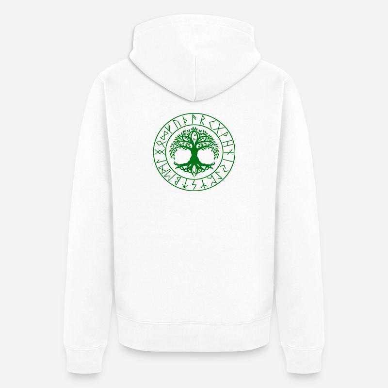 Nœud celtique Viking Tree - Veste à capuche bio Premium Unisexe - blanc