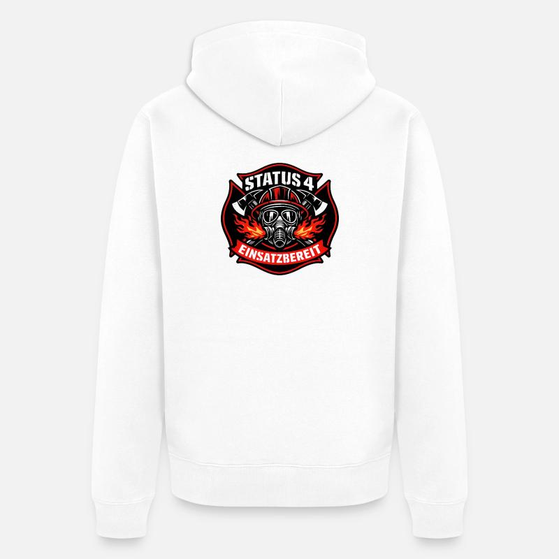 Status 4 Einsatzbereit Logo - Unisex Premium Bio Zip Hoodie - Weiß