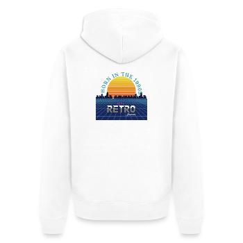 Retro-Sonnenuntergang der 1990er Jahre - Unisex Premium Bio Zip Hoodie - Weiß - Hinten - Thijin (182cm)