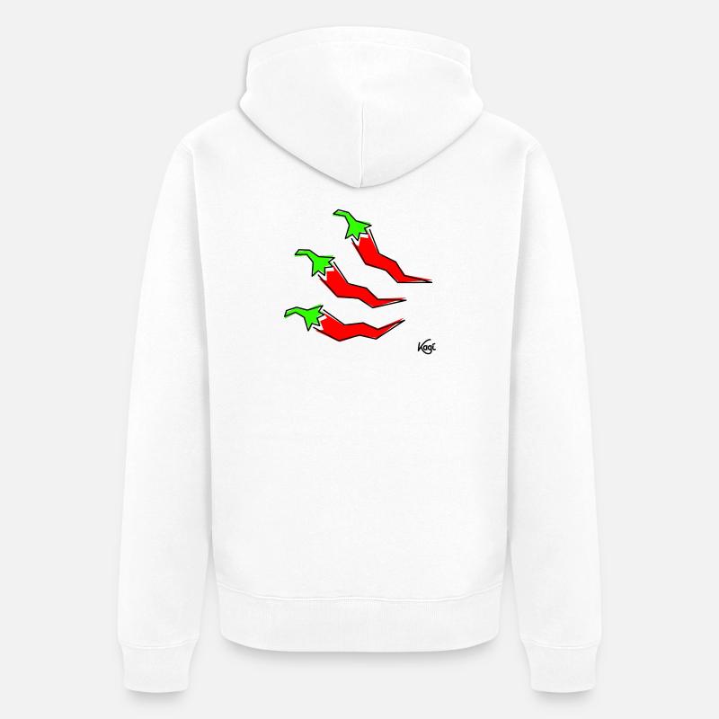 drei Pepperonis - Unisex Premium Bio Zip Hoodie - Weiß