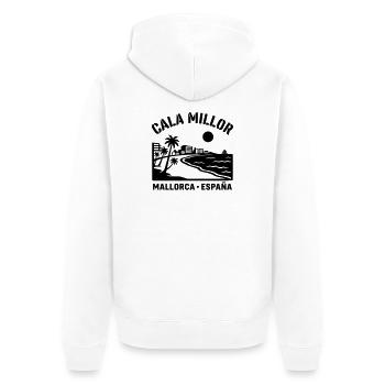cala millor Mallorca - Unisex Premium Bio Zip Hoodie - Weiß - Hinten - Thijin (182cm)