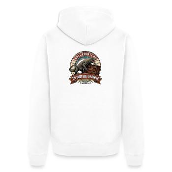 Lézard moniteur avec commode à tiroirs blague Art rétro, style vintage - Veste à capuche bio Premium Unisexe - blanc - Dos - Thijin (182cm)