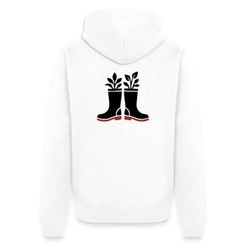 Icône des plantes bottes en caoutchouc - Veste à capuche bio Premium Unisexe - blanc - Dos - Thijin (182cm)