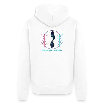 Neon Reef Engine - Veste à capuche bio Premium Unisexe - blanc - Dos - Thijin (182cm)