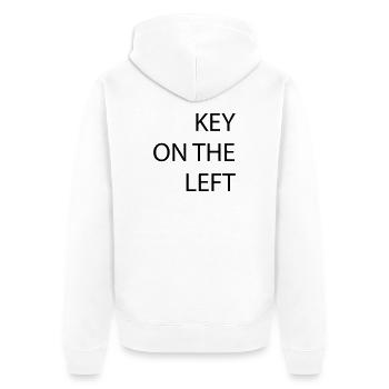 Key on the left - Unisex Premium Organic Zip Hoodie - white - Back - Thijin (182cm)