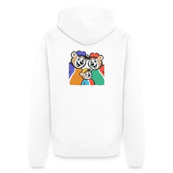 Bärenfamilie Farbglanz - Unisex Premium Bio Zip Hoodie - Weiß - Hinten - Thijin (182cm)