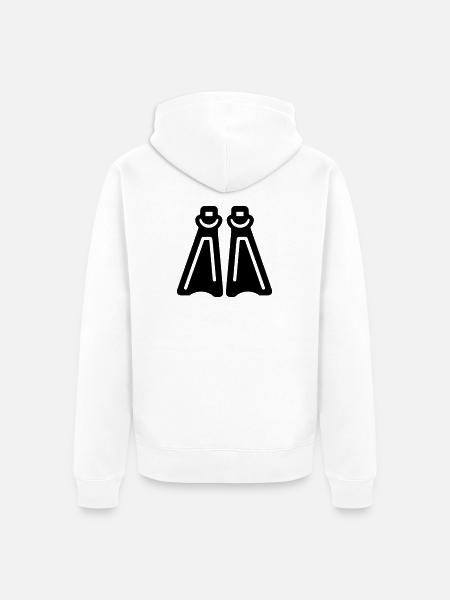 Tauchflossen - Unisex Premium Bio Zip Hoodie - Weiß