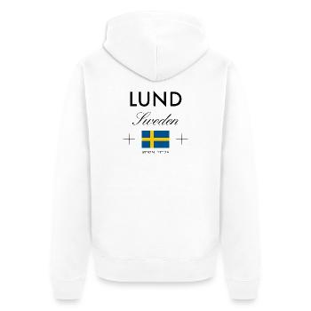 Lund Sweden Coordinates Travel Souvenir - Unisex Premium Organic Zip Hoodie - white - Back - Thijin (182cm)