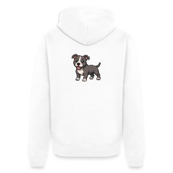 Pitbull mignon – Chien rétro en pixel art - Veste à capuche bio Premium Unisexe - blanc - Dos - Thijin (182cm)